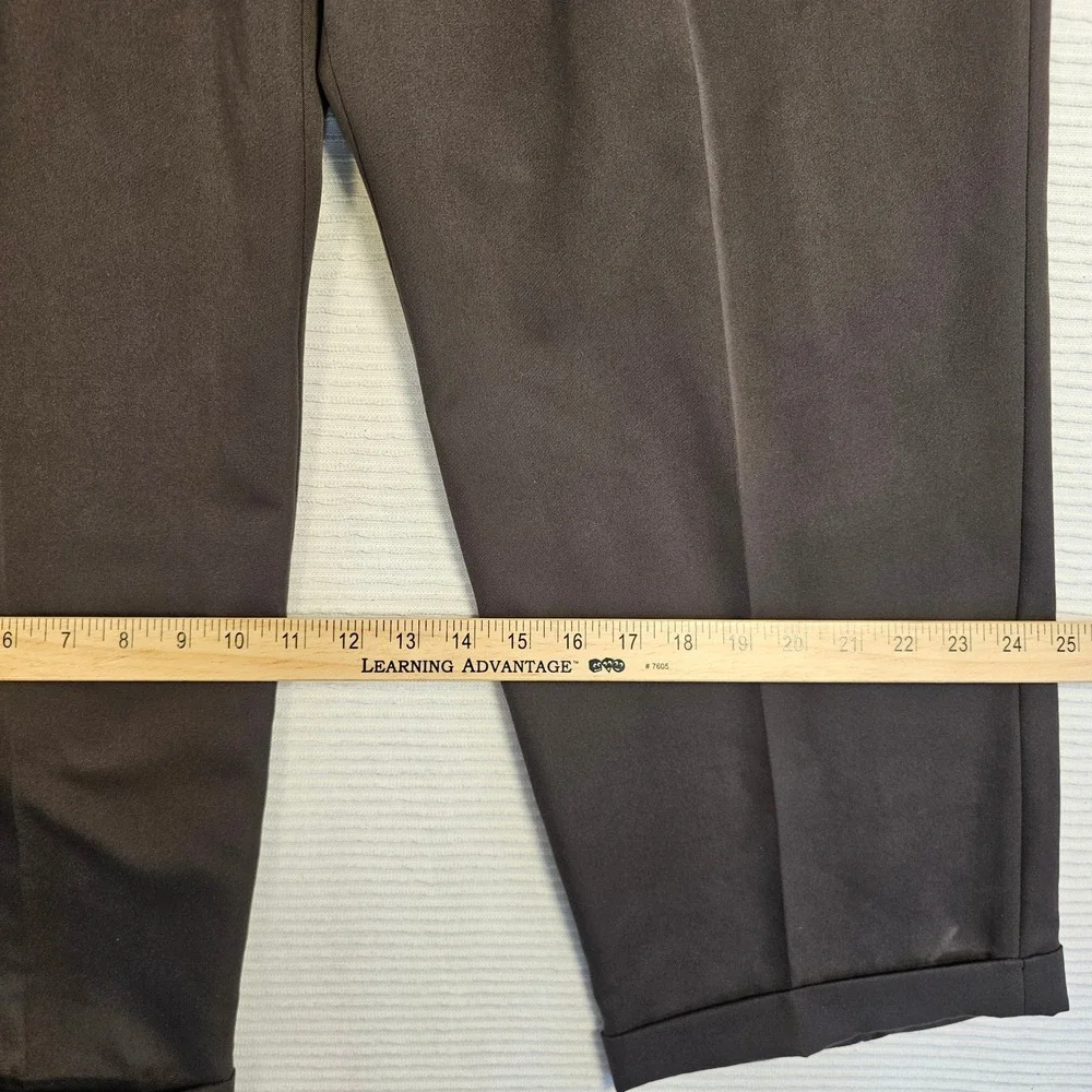 Haggar Black Label Mens 36x29 Brown Double Pleated Cuffed Dress Pants Trousers